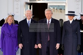 Donald Trump &amp; Melania Next To Joe Biden &amp; Jill 2025 Inauguration 4X6 Photo - $8.99