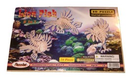 Lion Fish 3 In 1 Puzzled 3-D Wood Craft Constuction Kit Puzzle - $150.12 MXN