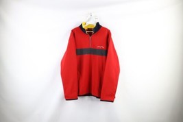 Vintage 90s Tommy Hilfiger Mens Large Spell Out Half Zip Fleece Pullover Sweater - $54.40