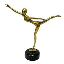 Vtg Enesco Hollywood Regency Brass Ballerina Sculpture Dancer Figurine S... - $66.47