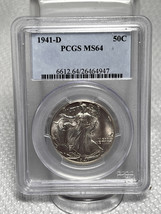 1941D  Walking Liberty Half Dollar 50C PCGS MS64 - £128.64 GBP