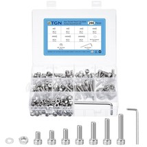 285Pcs Metric Screw Assortment, M6 Bolts And Nuts Kit, 304 Stainless Steel - £26.13 GBP