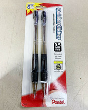 NEW Pentel Quicker Clicker .5mm Mechanical Pencils 2-PK Black Barrels PD345BP2 - £11.21 GBP