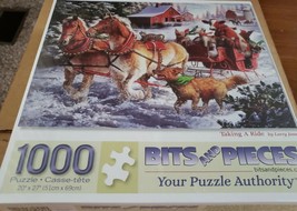 Bits &amp; Pieces Taking A Ride, Winter, Farm,Christmas 1000 Piece Jigsaw Puzzle New - £9.65 GBP