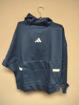 Adidas Womens Size Small ZNE Pullover Hooded Sweatshirt Navy Blue JI6624 - $23.75