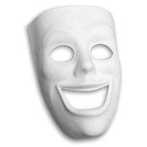 Plastic Mask 8&quot;X7&quot;-Happy Face - £37.49 GBP