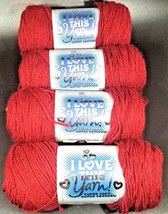 Lot of 4 Skeins I Love This Yarn, CRANBERRY, Acrylic, 7 oz, 355 yds. - £27.24 GBP