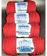Lot of 4 Skeins I Love This Yarn, CRANBERRY, Acrylic, 7 oz, 355 yds. - £27.21 GBP