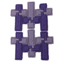 Christmas Easter Cross Ornaments Purple Plastic Canvas - £23.59 GBP
