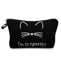 Women Makeup Pouch Funny Cat Cosmetic Bags Printed Cute Gift for Girls Makeup Or - £44.51 GBP