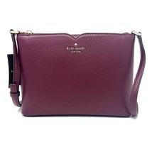 Kate Spade Harlow Crossbody Purse Deep Berry Purple Leather WKR00058 New - £220.10 GBP