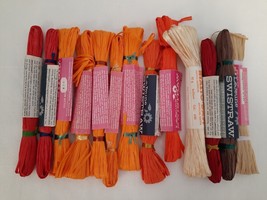 Nice VTG Lot of 13 LeJeune Swistraw Raffia Viscose Rayon Ribbon Switzerland (B) - £15.26 GBP