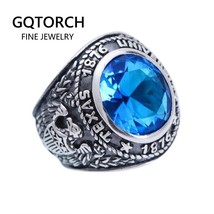 Real 925 Sterling Silver Vintage Rings Anniversary Inlaid Blue Crystal Silver Ca - £67.69 GBP