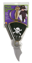 Pirate Kit Hook Hand Sword Eye Patch Earring Hat - £7.04 GBP
