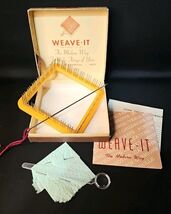 Vintage Weave-It Loom Bakelite Style Craft Tool w Box Instructions Cards - $49.45