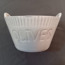 ND Exclusive Stoneware Off White Antiqued Olives/ Oliva Bowl Appetizers/... - $18.81