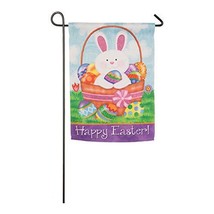 Meadow Creek Bunny Basket Decorative Suede Easter Garden Flag-2 Sided,12... - £11.96 GBP
