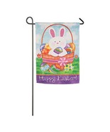 Meadow Creek Bunny Basket Decorative Suede Easter Garden Flag-2 Sided,12... - £11.98 GBP