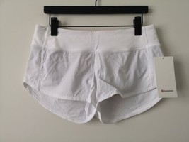 NWT LULULEMON White Lightweight Speed Up Low Rise 2.5&quot; Lined Shorts 8 - £62.02 GBP