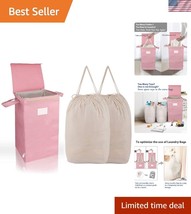 Stylish Foldable 210L Pink Laundry Hamper - Perfect for Baby Nursery &amp; D... - $840.68 MXN