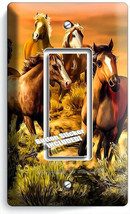 Wild Prairie Horses Beautiful Southwest Sunset 1 Gfi Light Switch Plate Hd Decor - £8.91 GBP