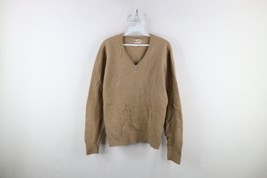 Vtg 50s 60s Streetwear Mens Medium Distressed Blank Lambswool Knit Sweater USA - £55.35 GBP