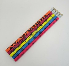 5 Vintage Lisa Frank Scary Halloween Neon Bright Colored Pencils Pumpkin Spider - £22.09 GBP