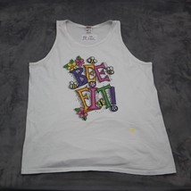 Bee Fit Shirt Mens XL White Anvil Sleeveless Round Neck Graphic Print Tee - £14.78 GBP