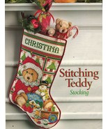 Cross Stitch Christmas Thaddeus Santa Teddy Bear Stocking Grill King Pat... - $187.01 MXN
