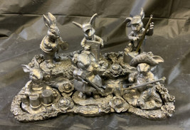 Michael Ricker Pewter Casting 6pc Bunny Band And Stand 1994 - 1997 - $94.95