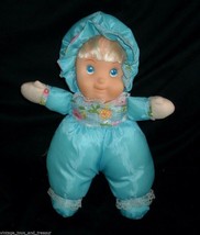 12&quot; De Luxe Mfg Baby Girl Doll Wearing Blue Pajama Soft Nylon Stuffed Plush Toy - £29.14 GBP