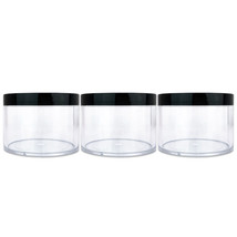 3Pcs 4Oz/120G/120Ml High Quality Acrylic Leak Proof Container Jars W/Bla... - $17.99