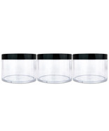 3Pcs 4Oz/120G/120Ml High Quality Acrylic Leak Proof Container Jars W/Bla... - £14.15 GBP