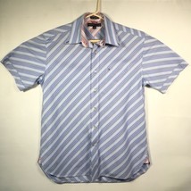 Tommy Hilfiger Men&#39;s Sz. M. Striped Button Short Sleeve 80&#39;s 2 Ply Fabri... - $21.77