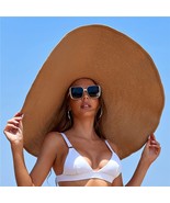 Women&#39;s Sun Shade Oversized Wide Brim Straw Sun Hat  - $40.94 CAD
