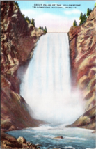 Great Falls Of The Yellowstone National Park Postcard - £7.86 GBP