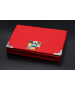 Korean Hanbok Fabric Business Card Case Red Peach - £23.13 GBP