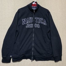 Nautica Jeans Co Mens Large Jacket Black Embroidered Full Zip Pockets NJ-99 - £18.56 GBP