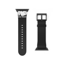 Elegant Black Faux Leather Watch Band for Apple Watch Series 1-9 Ultra &amp; SE, Ani - £31.01 GBP