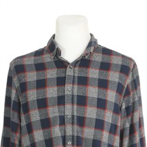 Denim &amp; Flower Ricky Singh Gray Blue Red Check Flannel Casual Shirt Mens... - £23.62 GBP
