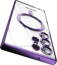 Compatible With Samsung Galaxy S22 Ultra Case,Full Camera Lens Protecto (Purple) - £10.82 GBP