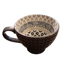 Waves Stars Embossed Coffee Cup Mug Pattern Inside Footed Quilted Patter... - £9.71 GBP