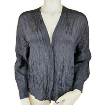 Vince Crinkle Top Womens XS Dark Gray Untucked Long Dolman Sleeve Fabric... - $33.30