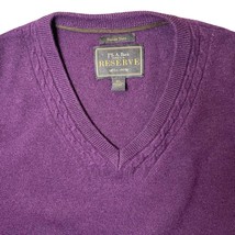 Jos. A. Bank Reserve Italian Yarn Wool Blend V-Neck Pullover Sweater Pur... - £21.30 GBP