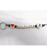 NEW CERAMIC BEAD HEART DISC &amp; DEER DISC WILDLIFE TEXT LETTERS KEY CHAIN ... - £6.26 GBP