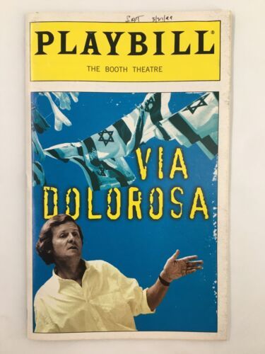 1999 Playbill Booth Theatre David Hare in Via Dolorosa by Stephen Dalry - $14.20