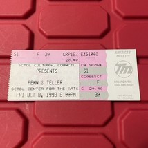 Penn And Teller SCTDL Center For The Arts Ticket Stub Pre Owned October ... - $13.49