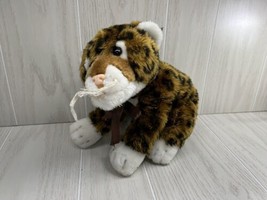 Dan Dee small plush cheetah leopard jaguar brown stuffed animal ribbon bow - £8.17 GBP