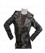 New Woman&#39;s Black Brando Punk Unique Silver Studded Biker Leather Jacket... - $219.99+