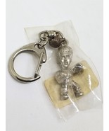 Bruce Lee Mini Figure Silver Metal Keychain Key Ring #01 - 1990s Japan I... - $24.90